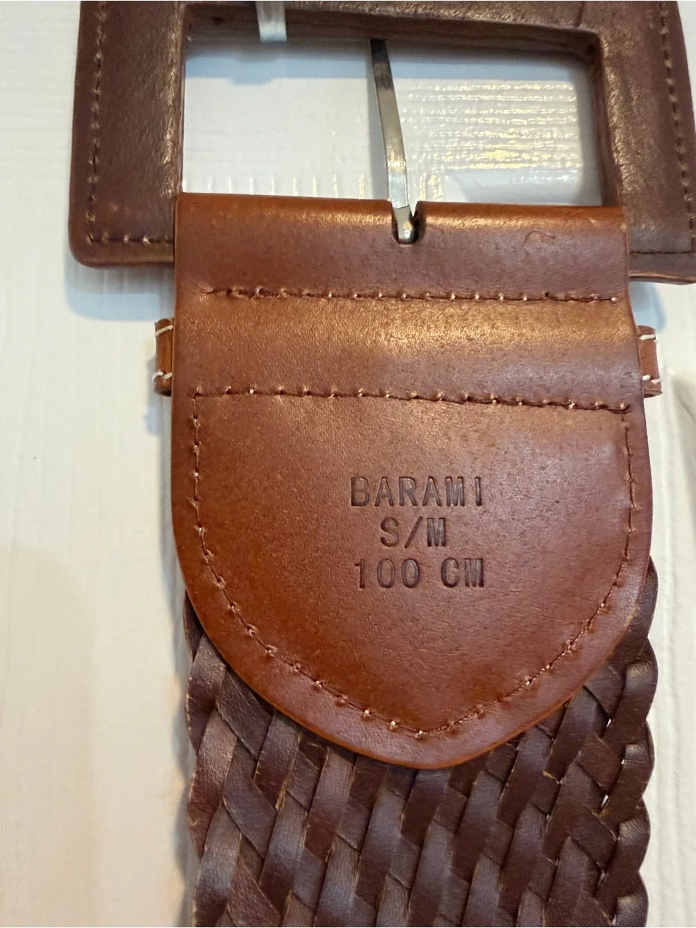 Women's Woven Leather Belt in Brown